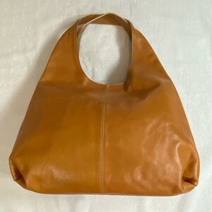 Caramel Leather Hobo Bag